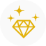 キラキラのダイヤモンドアイコン